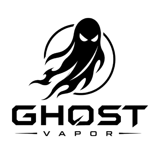 Logo Ghost Vapor com mascote fantasma